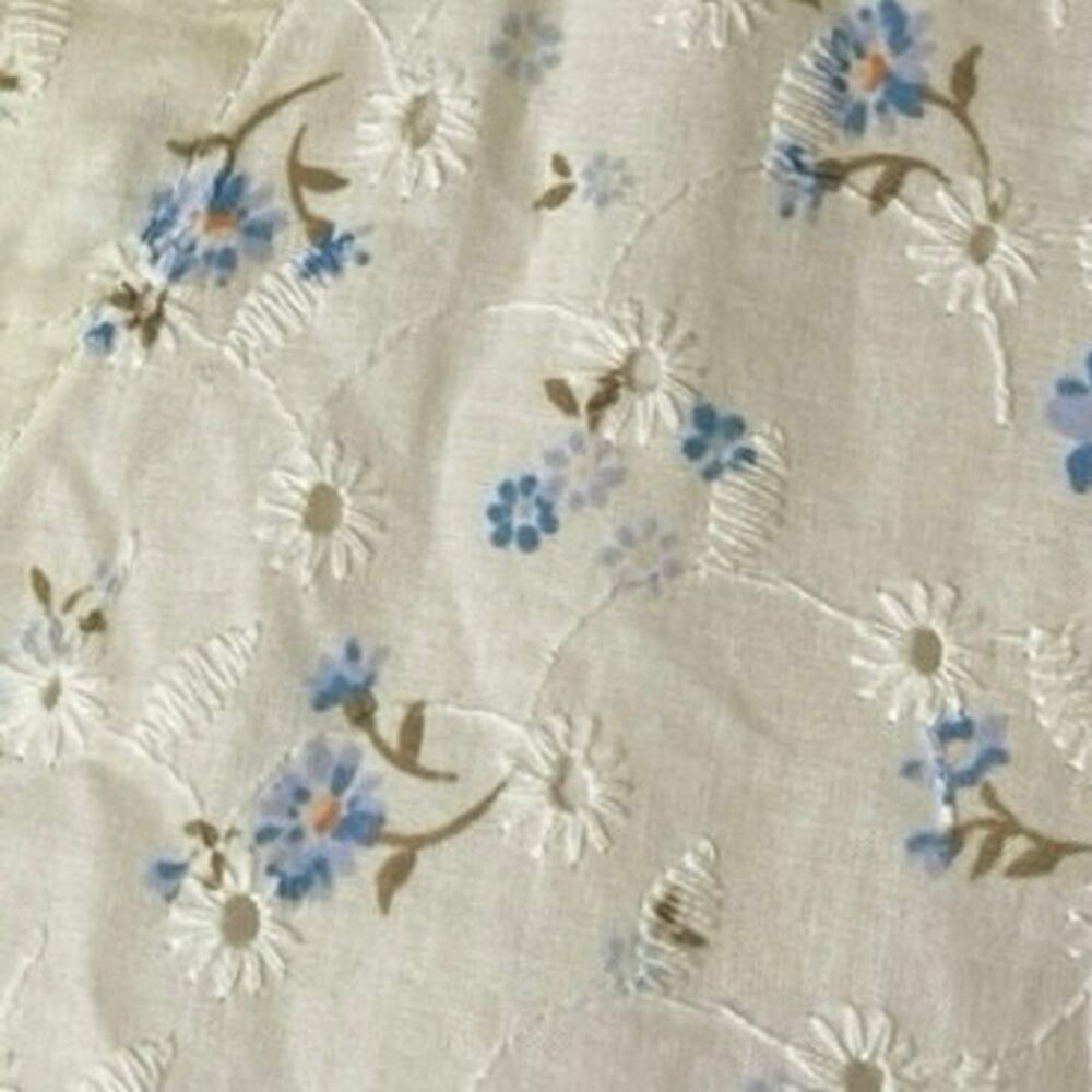 1.State Floral Eyelet Lace Button Up Puff Sleeve Cottagecore Feminine Top Large - Picture 6 of 10